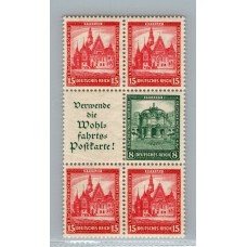 ALEMANIA 1931 BLOQUE DE 6 ESTAMPILLAS SE-TENANT ZUSAMMENDRUCKE NUEVAS CON GOMA DE HERMOSA CALIDAD MICHEL S 99 y 91 +360 EUROS